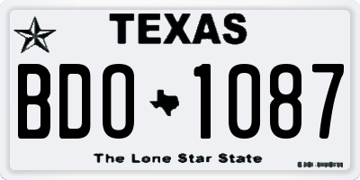 TX license plate BDO1087