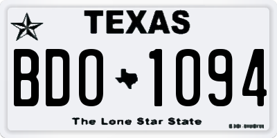 TX license plate BDO1094