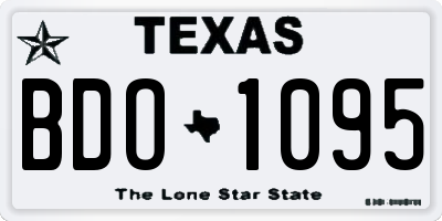 TX license plate BDO1095