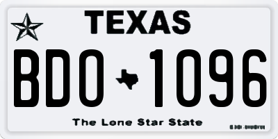 TX license plate BDO1096