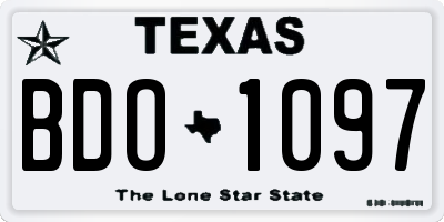 TX license plate BDO1097