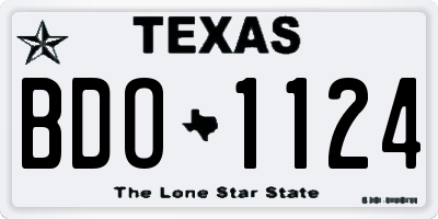 TX license plate BDO1124