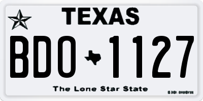 TX license plate BDO1127