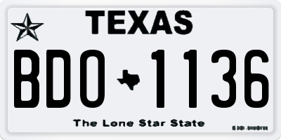 TX license plate BDO1136