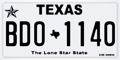 TX license plate BDO1140