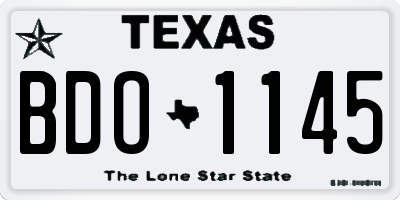 TX license plate BDO1145