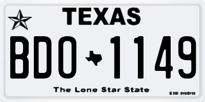TX license plate BDO1149