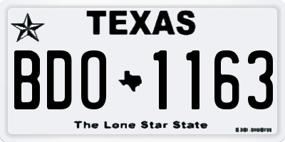 TX license plate BDO1163