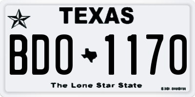 TX license plate BDO1170