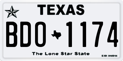 TX license plate BDO1174