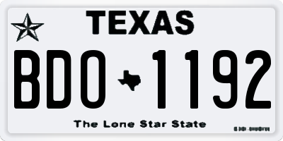 TX license plate BDO1192