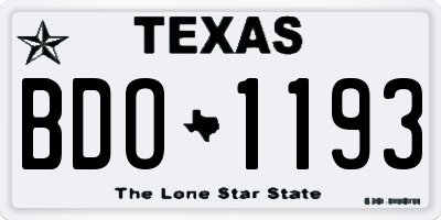 TX license plate BDO1193