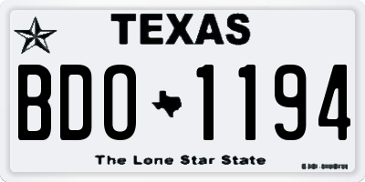 TX license plate BDO1194