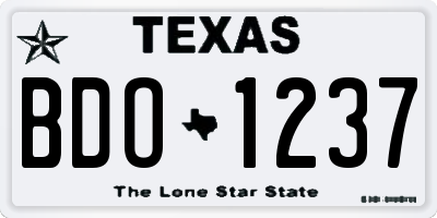 TX license plate BDO1237