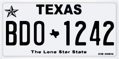 TX license plate BDO1242