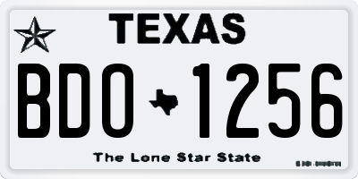 TX license plate BDO1256