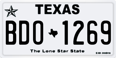 TX license plate BDO1269