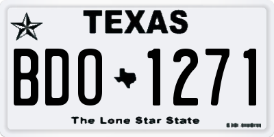 TX license plate BDO1271