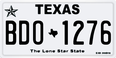 TX license plate BDO1276