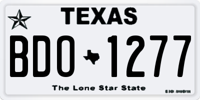 TX license plate BDO1277