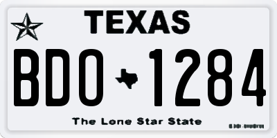 TX license plate BDO1284