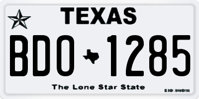TX license plate BDO1285