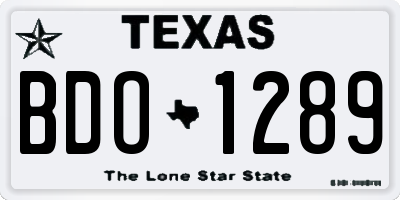 TX license plate BDO1289