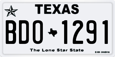 TX license plate BDO1291