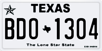 TX license plate BDO1304