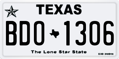 TX license plate BDO1306