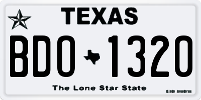 TX license plate BDO1320