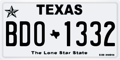 TX license plate BDO1332