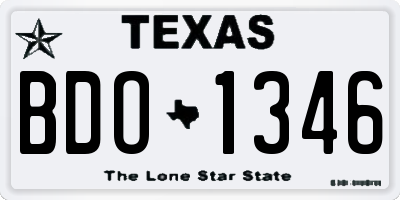 TX license plate BDO1346