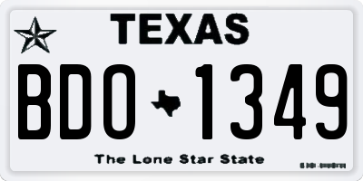 TX license plate BDO1349