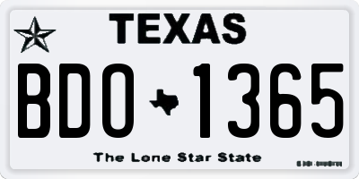 TX license plate BDO1365