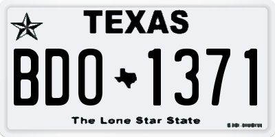 TX license plate BDO1371
