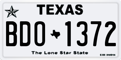 TX license plate BDO1372