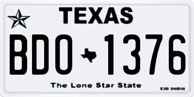 TX license plate BDO1376