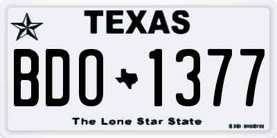 TX license plate BDO1377