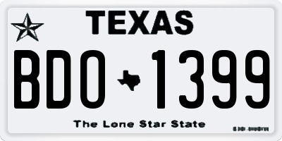TX license plate BDO1399