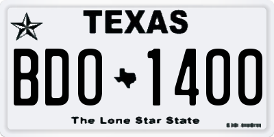 TX license plate BDO1400