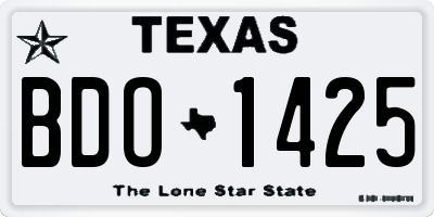 TX license plate BDO1425