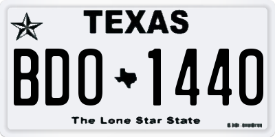TX license plate BDO1440