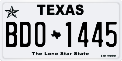 TX license plate BDO1445