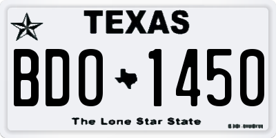 TX license plate BDO1450