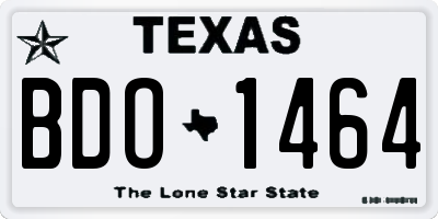 TX license plate BDO1464