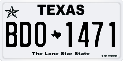 TX license plate BDO1471