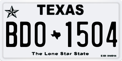 TX license plate BDO1504