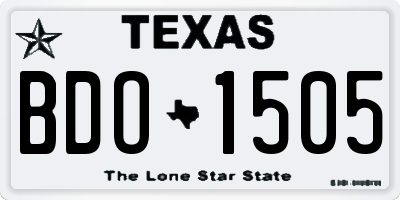 TX license plate BDO1505