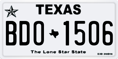 TX license plate BDO1506
